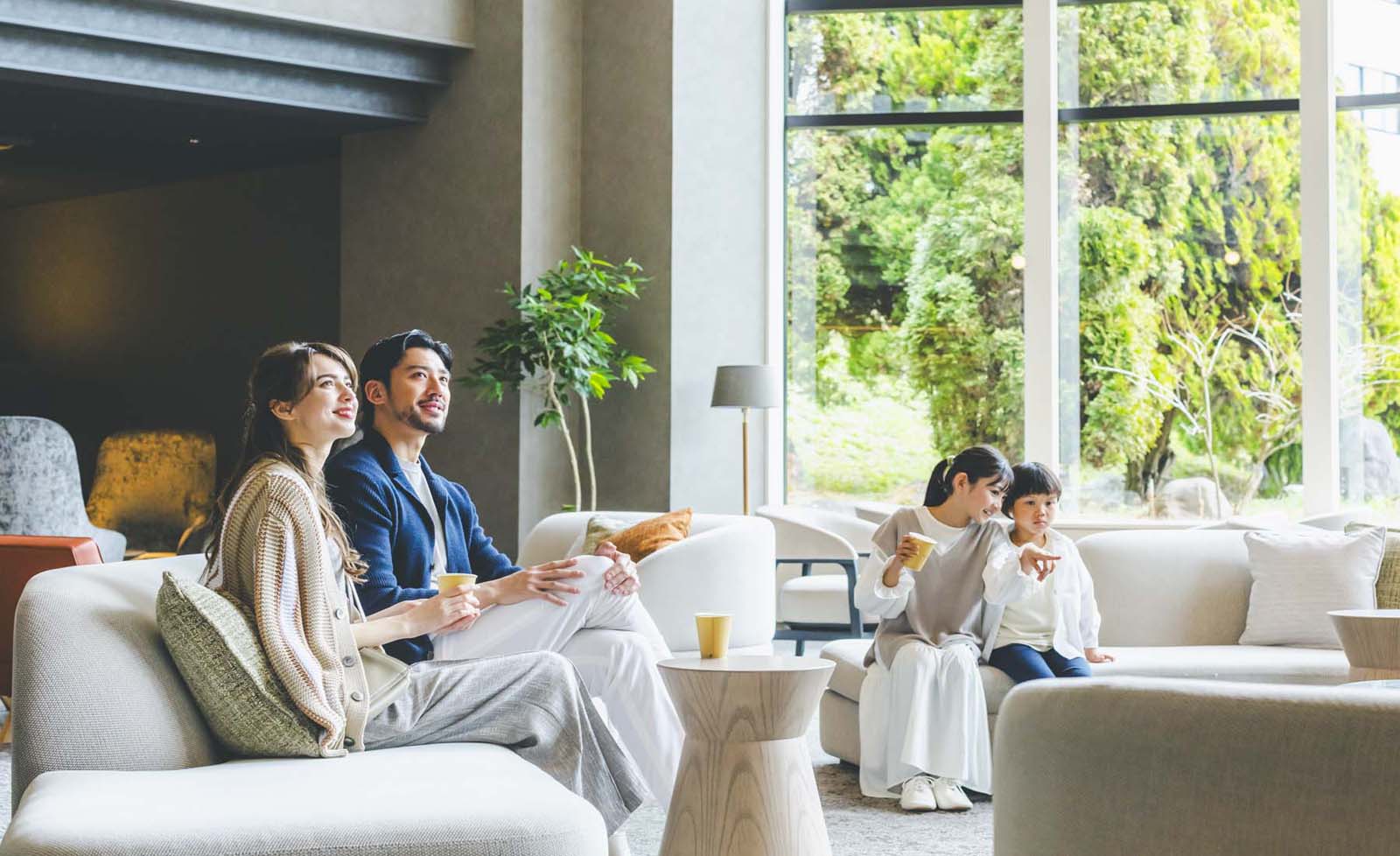 Hotel check-in lounge